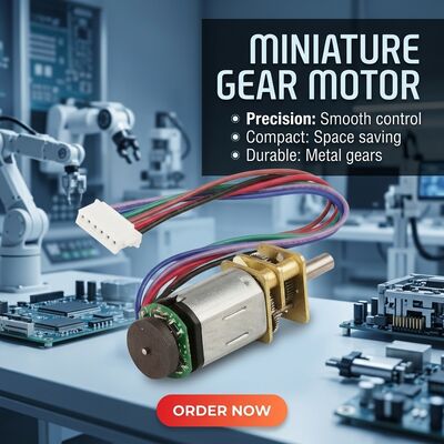 Typically 100 To 300 RPM No Load Speed DC Brush Gear Motor Providing Current Stall Up To 1.6A Compatible With Automated Devices