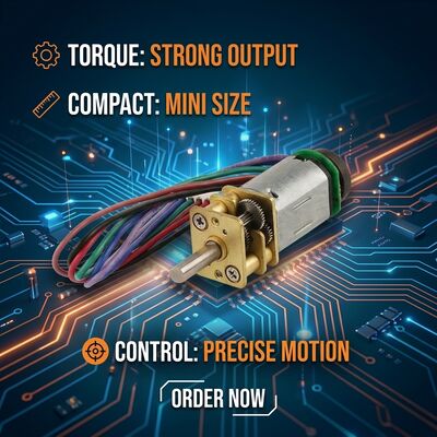 Torque nominal Até 400 Gcm 12mm N20 Motor de engrenagem escova de metal escova de carbono sem carga Velocidade tipicamente de 100 a 300 RPM Dependendo da relação de engrenagem