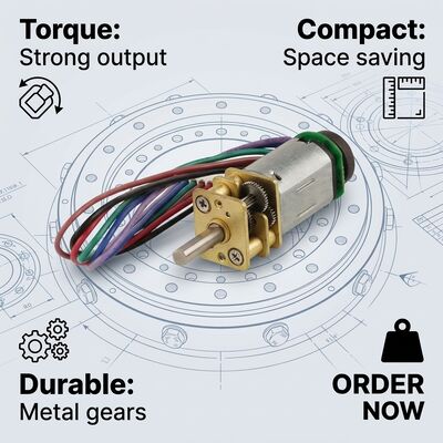 Robótica 12mm N20 motor de engrenagem MP 0,5W potência watt tamanho compacto desempenho de precisão ideal para aplicações de automação